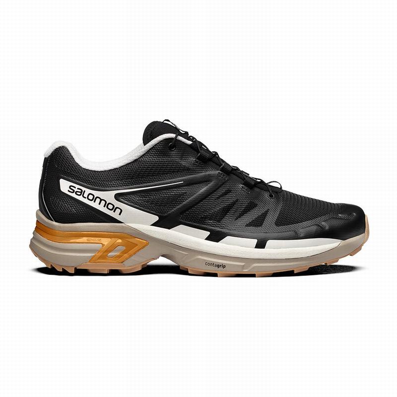 Salomon Singapore Mens Trail Running Shoes - XT-WINGS 2 Black/Gold | 64721-NMOE